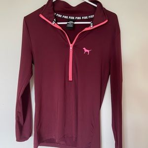 PINK ultimate half zip top